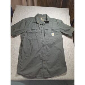 Carhartt Force Mens Relaxed Fit Short Sleeve Ripstop Shirt Olive Green 101178 M